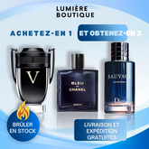 3 Parfums Homme Importés (100ml) - Sauvage Dior | Invictus | BLEU Chanel (Lumiére Boutique 5 Ans)